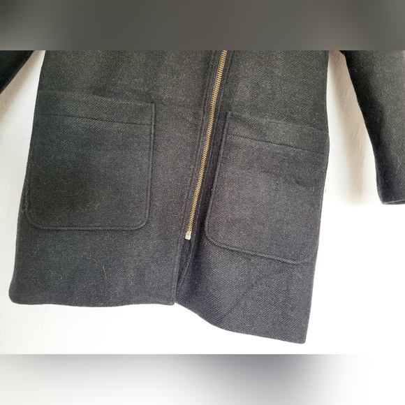 Madewell Women's Eldridge Zip Coat Insuluxe Wool/Cashmere Blend Black/White XS - Picture 10 of 16